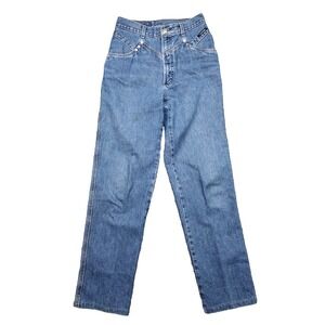 Vintage Rocky Mountain Rockies Denim Cowgirl 90s High Rise Studded Blue Jeans 30